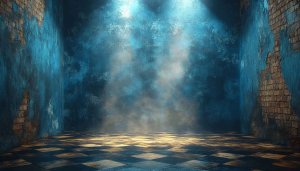 Distressed Blue Room Mobile Wallpaper: Artistic Grunge Texture Background