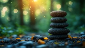 Zen Stone Garden Mobile Wallpaper Peaceful Forest Background Meditation Nature