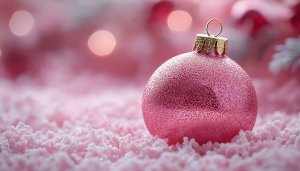 Pink Christmas Ornament 4K Desktop Background Free Festive Wallpaper