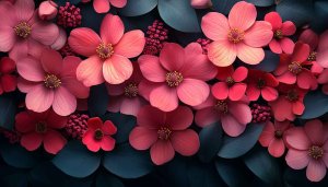 Floral Bloom Background, Pink Flower Desktop Wallpaper, Artistic Mobile Background