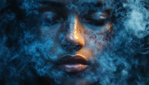 Mystical Woman Portrait with Smoke Aesthetic 4K Mobile Wallpaper