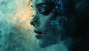 Dreamy Woman Portrait With Smoke Effect 4K Desktop Wallpaper