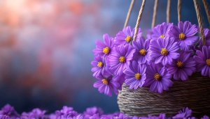 Purple Daisy Flower Basket Mobile Wallpaper Art Background Free