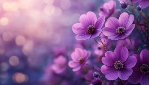 Purple Anemone Flowers 4K Desktop Background Mobile Wallpaper Free
