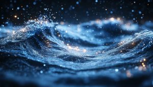 Abstract Blue Ocean Waves Wallpaper, Artistic 4K Desktop Background