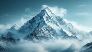 Snowy Mountain Peak Cloudscape 4K Desktop Background Mobile Wallpaper