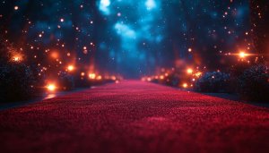 Red Carpet Event 4K Desktop Background with Glowing Lights