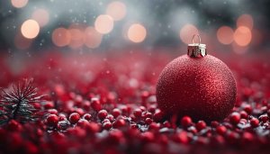 Festive Red Christmas Ornament HD Mobile Wallpaper Background