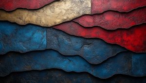 Abstract Red Gold Blue Textured Mobile Desktop Wallpaper Free