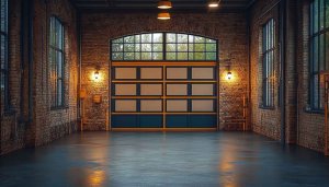 Industrial Loft Brick Wall Garage Door Interior Design Wallpaper