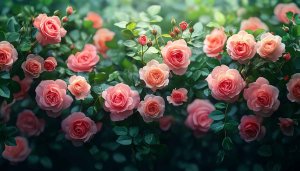 Elegant Pink Roses Garden Mobile Wallpaper - Free Floral Background