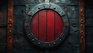 Steampunk Metal Door 4K Desktop Wallpaper, Industrial Design Background