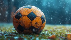 Snowy Soccer Ball 4K Wallpaper - Winter Sports Desktop Background