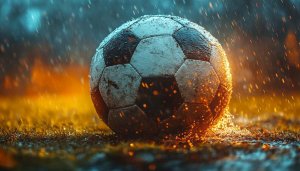 Soccer Ball Rainy Weather 4K Desktop Background Free Mobile Wallpaper