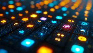 Neon Social Media Icons Mobile Wallpaper 4K Desktop Background