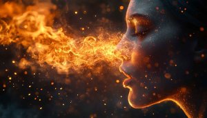 Fiery Breath Woman Artistic Mobile Wallpaper 4K Desktop Background