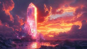 Pink Crystal Tower Sunset Mobile Wallpaper Free No Sign Up