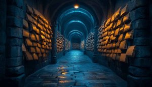 Mysterious Book Lined Alleyway 4K Mobile Wallpaper Background Free