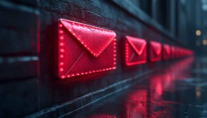 Glowing Red Email Icons Mobile Wallpaper, Free 4K Desktop Background