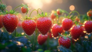 Fresh Strawberry Field 4K Wallpaper for Desktop and Mobile Use