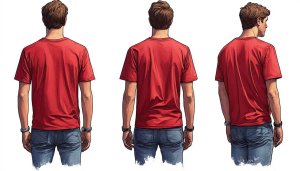 Man in Red T-Shirt Illustrated Mobile Wallpaper Background