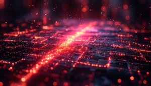 Circuit Board Red Glow Mobile Wallpaper, Hi-Tech Desktop Backgrounds 4K