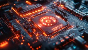 Glowing CPU Computer Circuit Board 4K Desktop Background Wallpaper