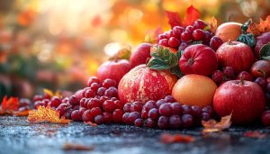Autumn Harvest Fruits 4K Desktop Wallpaper Free Fall Background