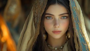 Beautiful Arab Woman Portrait Mobile Wallpaper Authentic Culture Style