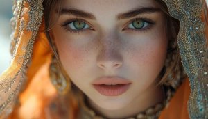 Emerald Eyes Portrait Mobile Background Art Wallpaper Beautiful Woman