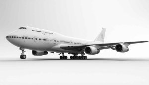 Monochrome Boeing 747 Wide-Body Airplane Wallpaper, 4K Desktop Background