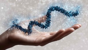 Sparkling DNA Hand Mobile Wallpaper Glittering Science Background