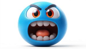 Angry Blue Emoji 4K Wallpaper for Desktop and Mobile