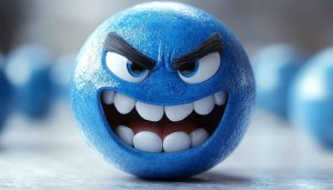 Blue Cartoon Emoji Smile Face 4K Desktop Background Wallpaper