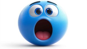 Surprised Blue Emoji Wallpaper for iPhone and Desktop Backgrounds