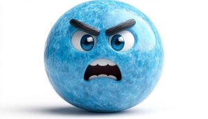Angry Blue Sphere 3D Render - Funny Mobile Wallpaper Free
