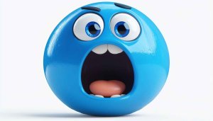 Surprised Blue Emoji Mobile Wallpaper - Free Download Background