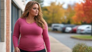 Plus Size Model Autumn Fashion Mobile Wallpaper Free Download