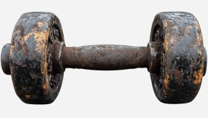 Rusty Dumbbell Close-Up Photo Free Fitness Training Background Wallpaper