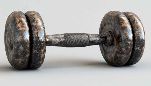 Rusty Dumbbell Wallpaper, 4K Fitness Background, Gym Equipment Mobile Image