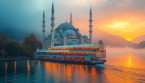 Istanbul Turkey Mosque Sunset Cruise Mobile Wallpaper Free 4K Background