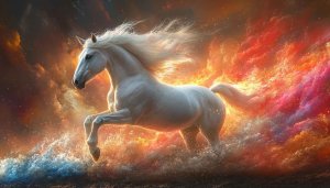 White Horse Galaxy Mobile Wallpaper - Cosmic Art Backgrounds