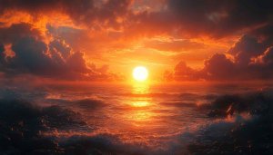 Ocean Sunset Waves Mobile Wallpaper 4K Desktop Background Free