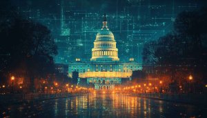 US Capitol Building at Night Digital Art 4K Desktop Wallpaper