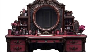 Antique Vanity Table Wallpaper Aesthetic Room Decor Mobile Background