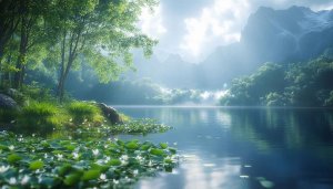 Peaceful Lake Scene 4K Desktop Background Mobile Wallpaper Free