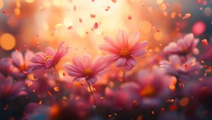 Pink Cosmos Flower Garden Aesthetic Wallpaper 4K Desktop Background