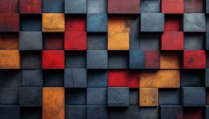 Abstract Geometric Blocks Wallpaper 4K Desktop Background Artistic Design