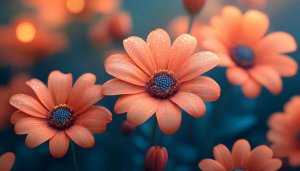 Peach Floral 4K Wallpaper for Desktop Backgrounds and Mobile