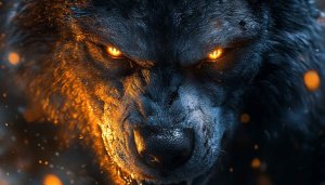 Wolf with Glowing Eyes 4K Mobile Wallpaper Free Download